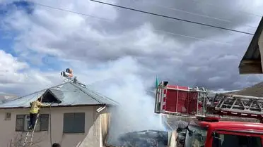 Yangının söndürülmesi anı