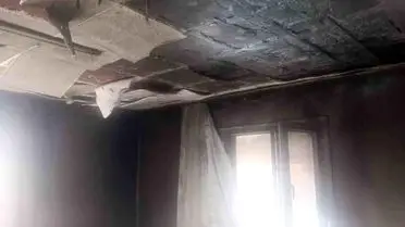 Kumlu’da yangın sonrası söndürülmüş ev