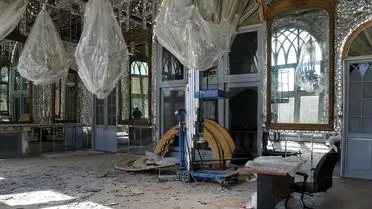 Savaş bölgesindeki yıkılmış tarihi yapı