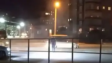 Polis ekiplerinin durdurduğu drift yapan araç