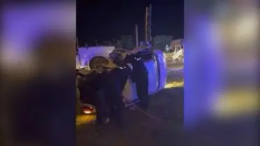 Kaza sonrası araçların çarpışma anı