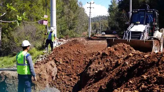 Yenilen su hattının detaylı görüntüsü