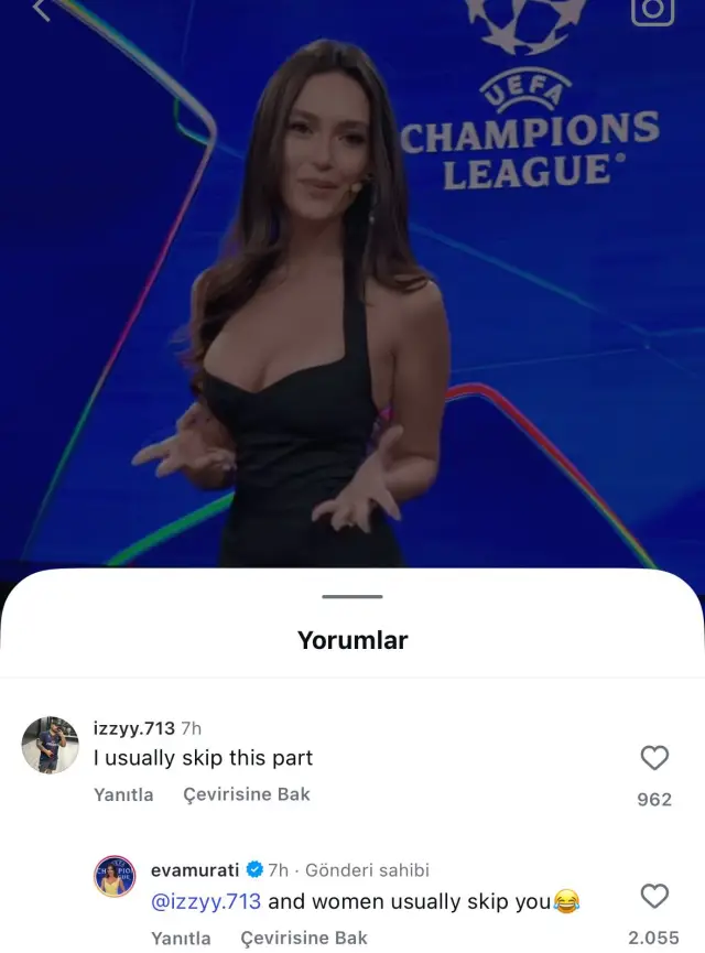 Eva Murati'nin yanıt anı