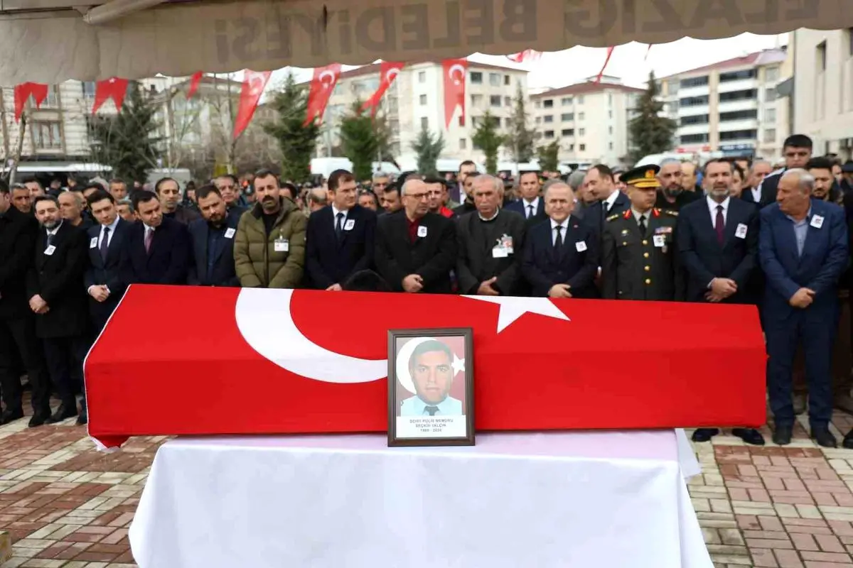 Elazığ’da Şehit Polis Memuru Seçkin Yalçın’a Veda Töreni