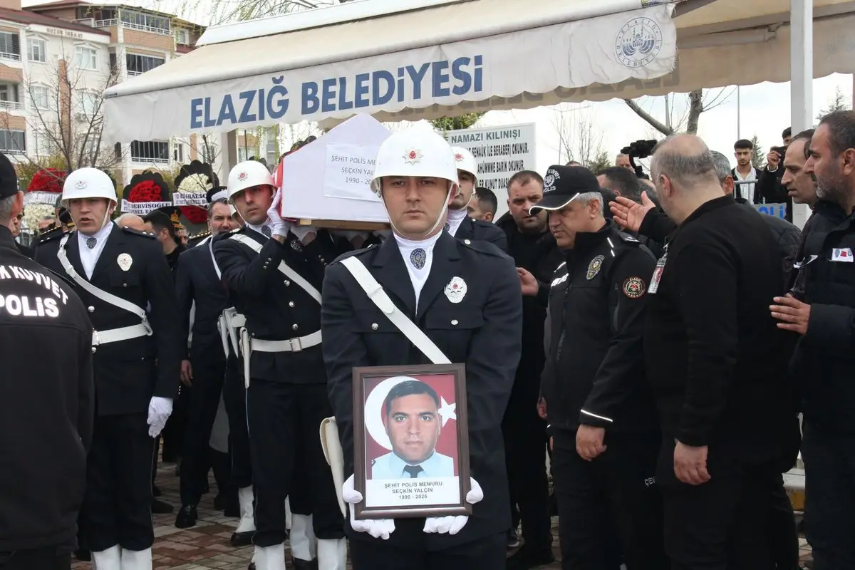 Elazığ’da Şehit Polis Memuru Seçkin Yalçın’a Son Veda