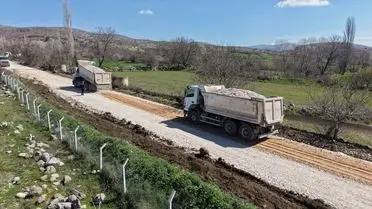 Asfalt çalışması sahasından bir görüntü