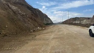 Heyelan sonrası yol çalışmaları