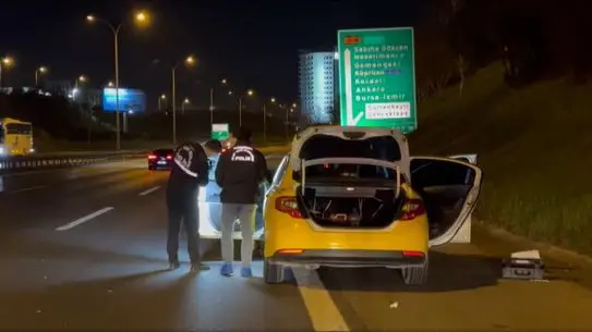 Kaza anındaki taksi ve yaya