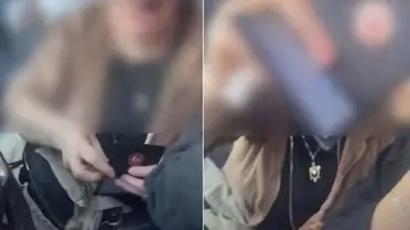 Gözaltına alınan kadın ve sürücü