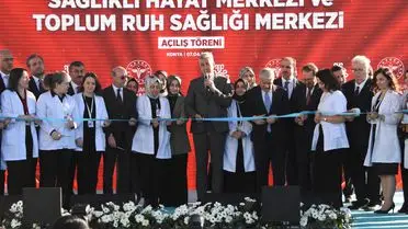 Yeni açılan sağlık merkezinde Memişoğlu'nun konuşması