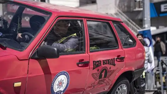 Simülasyon sırasında gösterilen kaza sahneleri