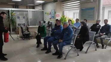 PTT çalışanları yangın tatbikatı sırasında