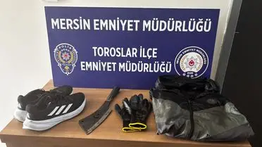 Polis tarafından yakalanan maskeli şüpheli