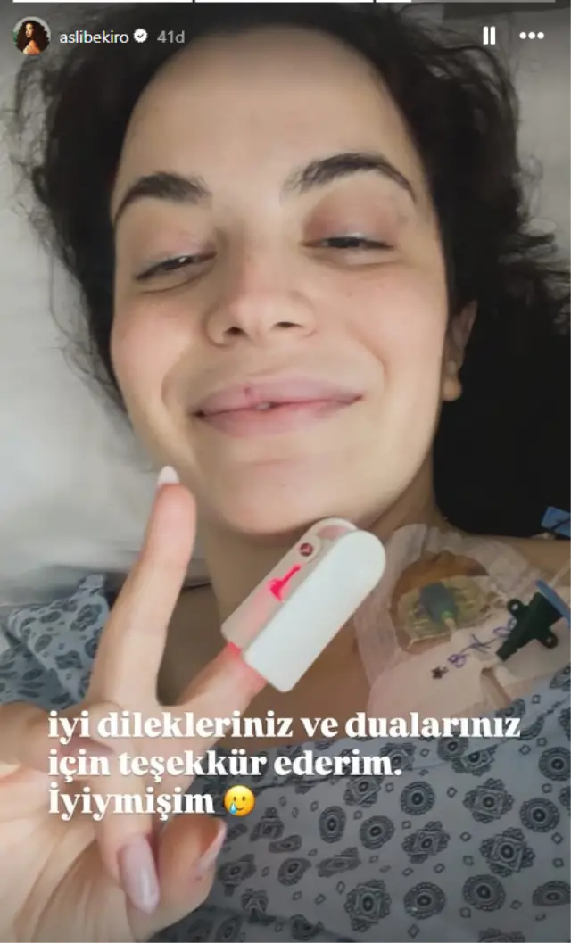 Aslı Bekiroğlu hastane odasından başka bir kare