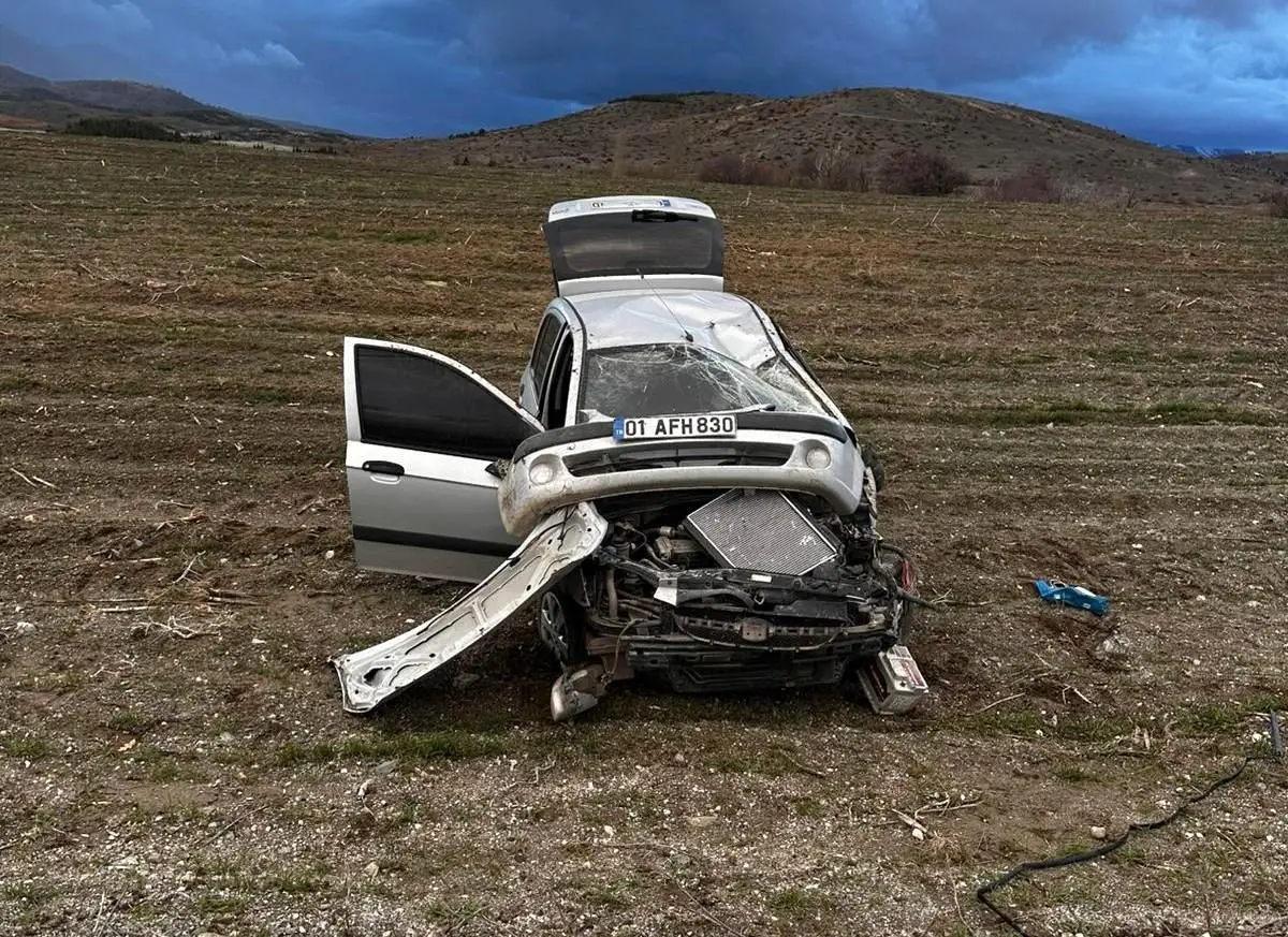 Malatya’da takla atan otomobil