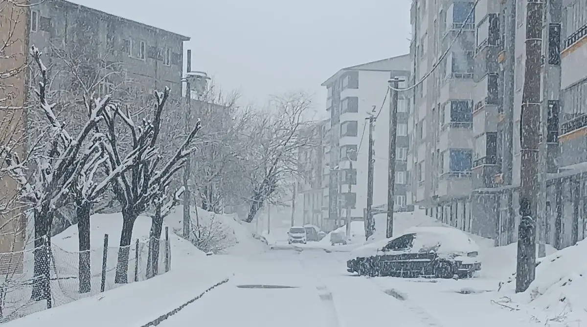 Bitlis’te Şiddetli Kar Yağışı Şehir Merkezini Buz Gibi Kapladı