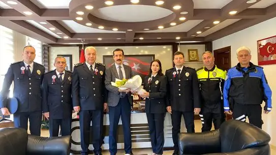 Kaymakam Topsakaloğlu, Polis Haftası kapsamında Emniyet Müdürlüğü'nü Ziyaret Etti