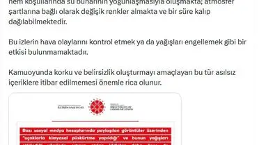 İletişim Başkanlığı'ndan Kimyasal Püskürtme İddialarına Resmi Red