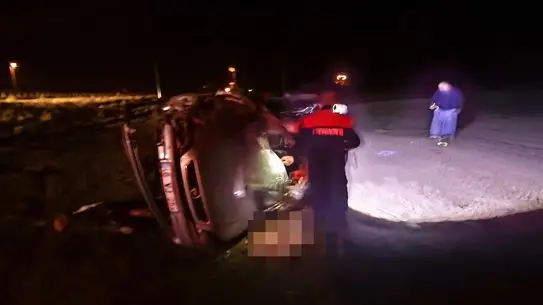 Iğdır’da Sarampole Devrilen Araçta Sürücü Hayatını Kaybetti