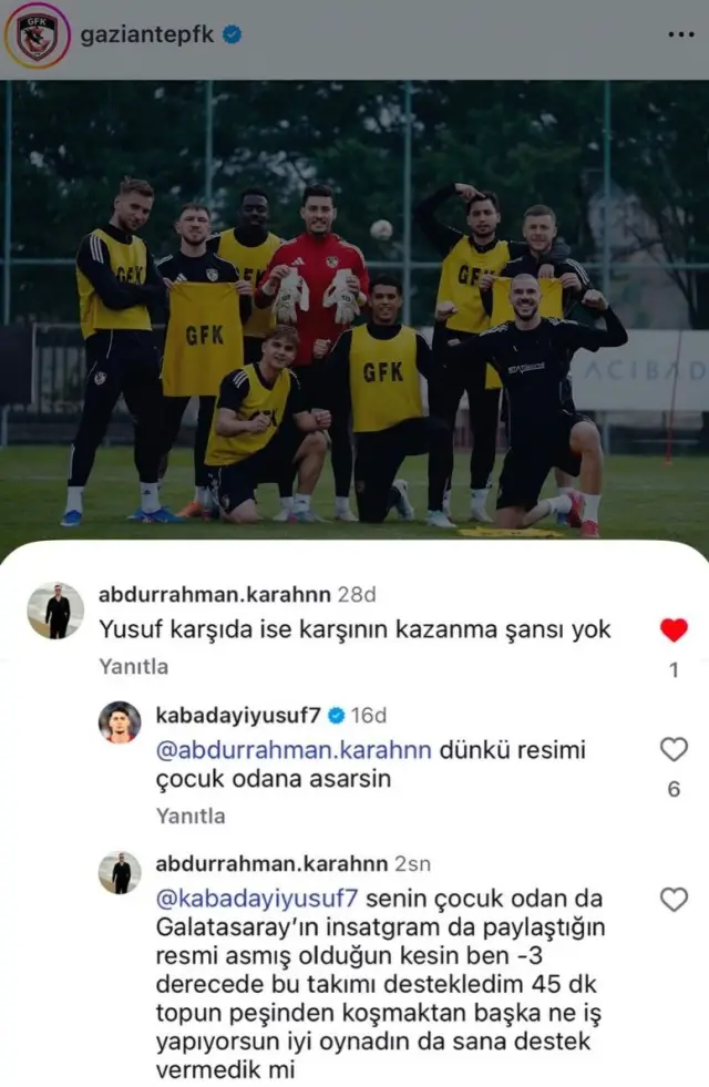 Sosyal medya ekran görüntüsü