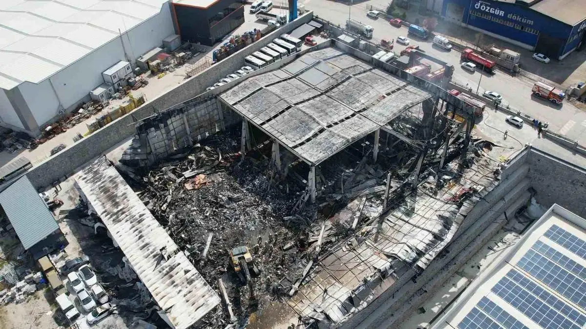 Sincan ilaç fabrikası yangın görüntüsü