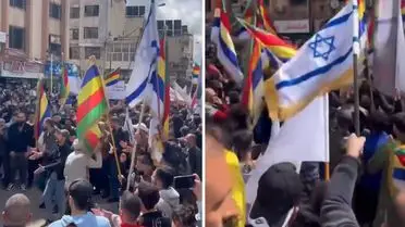 Suveyda’da Dürzi Grubu, İsrail Bayrağıyla Suriye’den Ayrılma Talebini Dile Getirdi