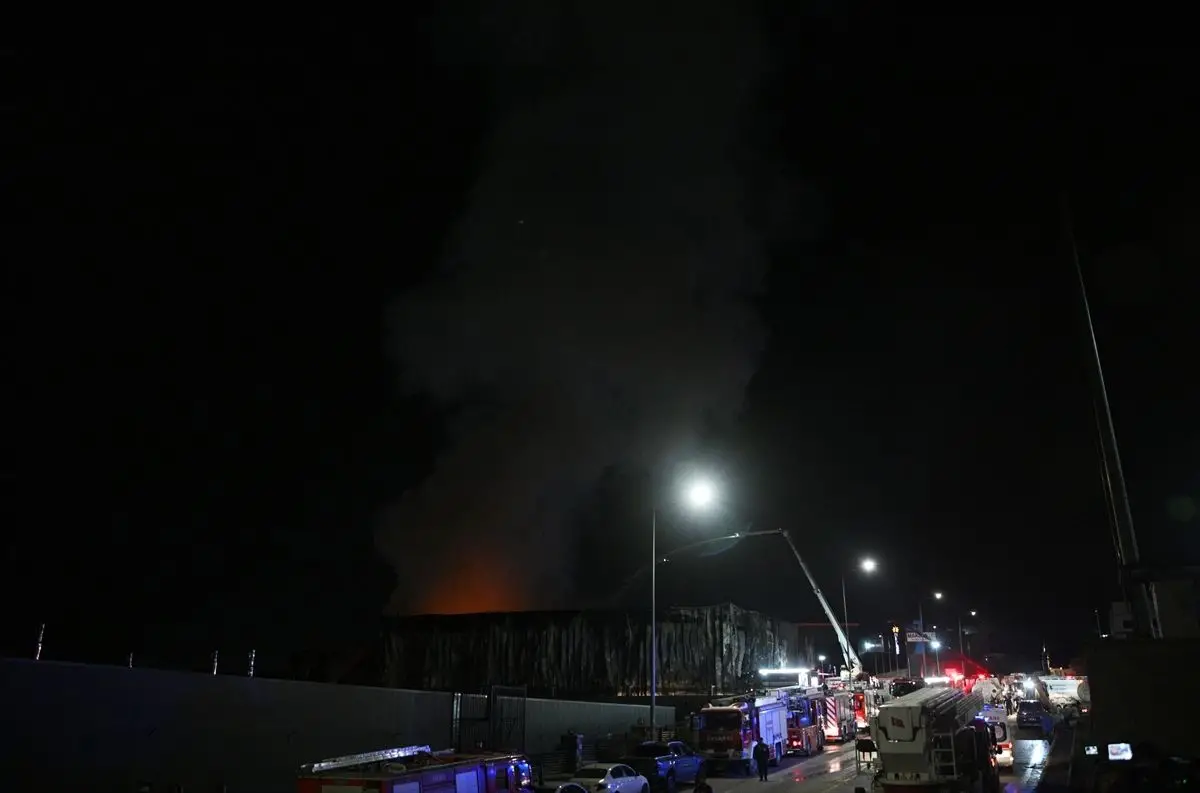 Sincan ilaç fabrikası yangın görüntüsü