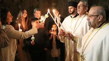 Hatay’da St. Pierre Kilisesi’nde Coşkulu Paskalya Ayini