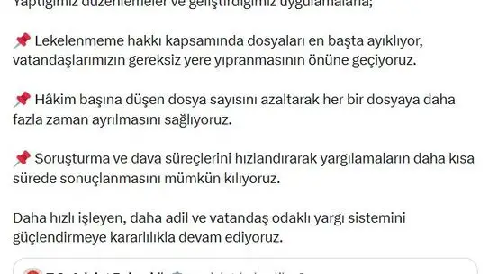 Adalet Bakanı Gürlek'ten Yargı Sistemine Hız Kazandıracak Reform Paketi