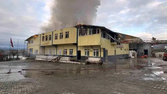 Yangın sonrası fabrika görüntüsü