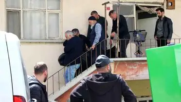 Olay yerinde bulunan soba ve çevresi