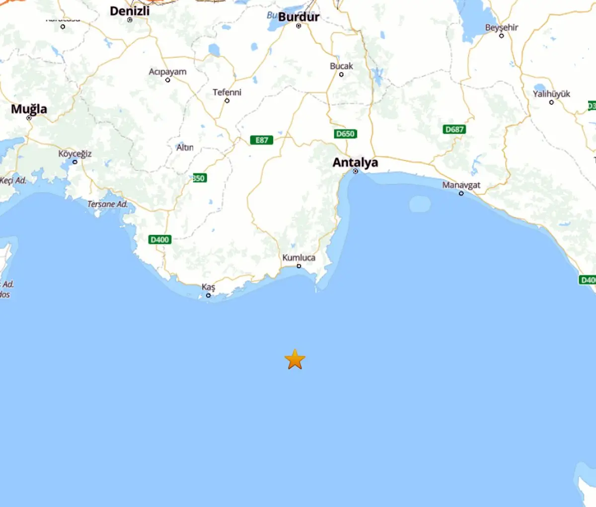 Antalya’nın Demre Açıklarında 4.7 Şiddetinde Sarsıntı Gerçekleşti