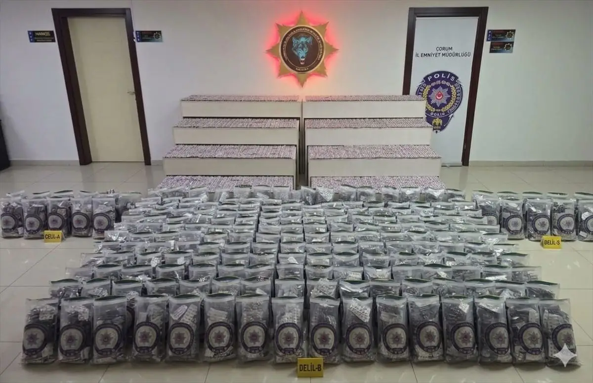 Çorum’da Büyük Narkotik Baskını: 249 Bin Sentetik Ecza Ele Geçirildi