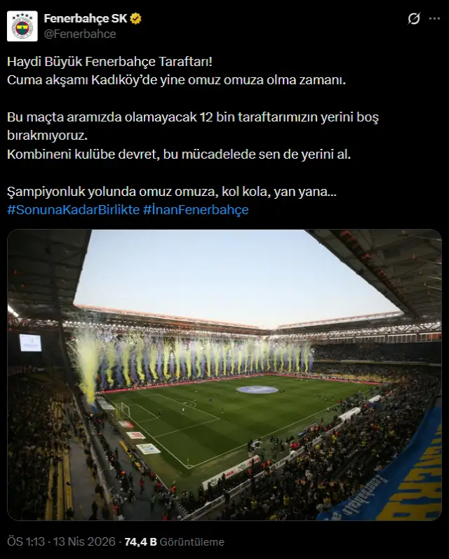 Fenerbahçe taraftarları renkli pankartlarla