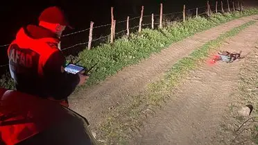 AFAD dronu ile bulunan gebe inek