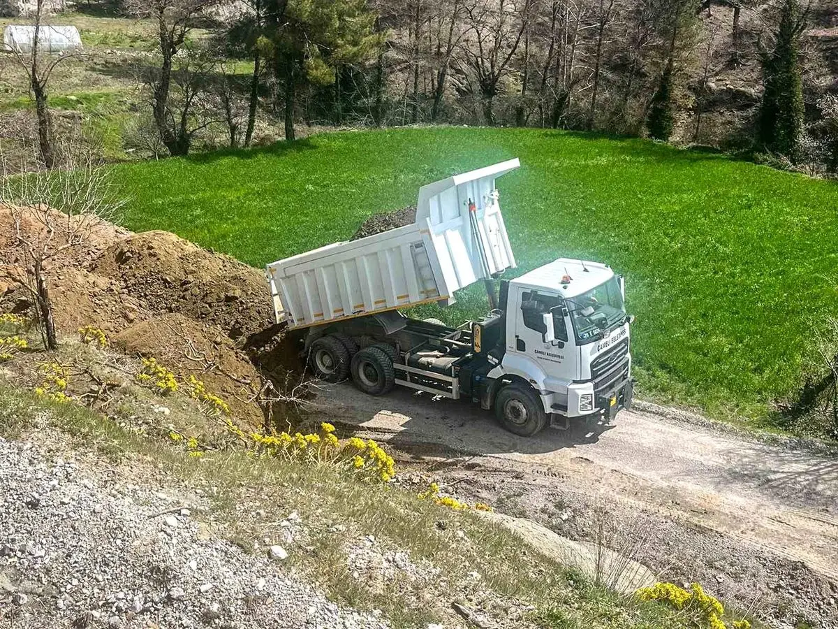 Çameli Belediyesi yol çalışması