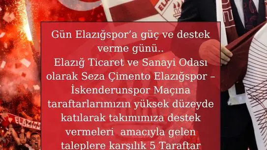 İdris Alan’dan Elazığspor Taraftarına 5 Otobüs Desteği