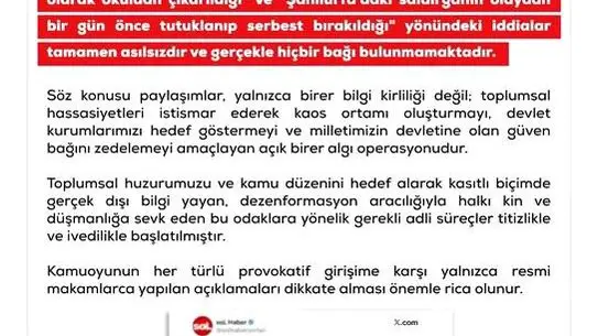 DMM, Kahramanmaraş ve Şanlıurfa'daki Olaylarla İlgili Asılsız İddiaları Yalanladı