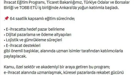 Ankara’da Dijital Ticaret Yetkinliği Artıyor: E-İhracat Eğitim Programı Başladı