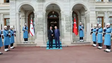 Cumhurbaşkanı Erdoğan ve KKTC Cumhurbaşkanı Erhürman Dolmabahçe Ofisi'nde Görüştü