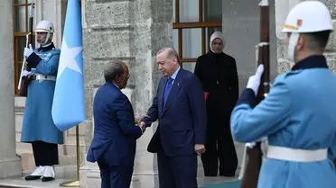 Erdoğan ve Somali Cumhurbaşkanı Mahmud, Dolmabahçe'de Görüştü