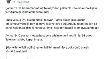 Şanlıurfa ve Kahramanmaraş’ta Okul Saldırıları Sonrası 83 Şüpheli Gözaltında