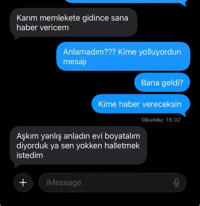 Yanlış mesaj ekran görüntüsü