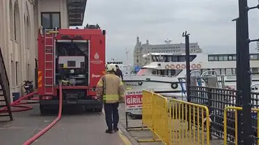 Yangının söndürülmesi anı