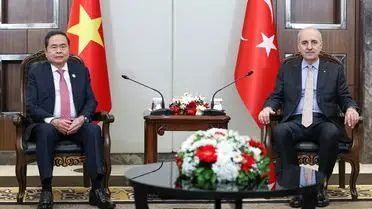 TBMM Başkanı Kurtulmuş, Vietnam Meclis Başkanı Man ile Görüştü