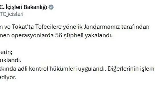 Karaman ve Tokat’ta Tefecilik Operasyonu: 56 Şüpheli Yakalandı, 25’i Tutuklandı