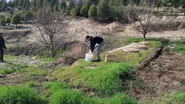 İlaçlama ekibi sahada çalışıyor