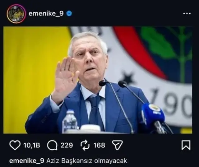 Emenike'nin paylaşım ekran görüntüsü