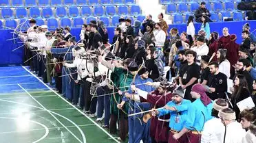 Yarışmada atılan okların anlık görüntüsü