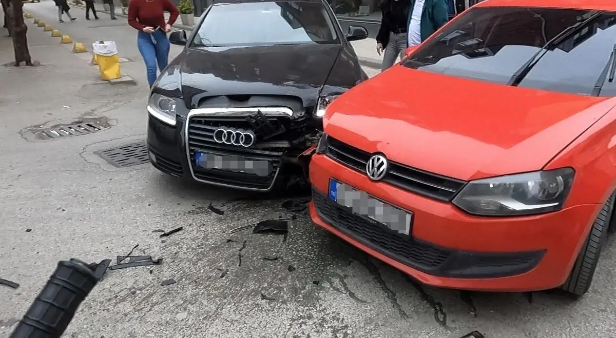 Eskişehir sokaklarında kaza anı